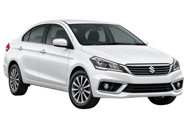 White Sedan Studio Cutout