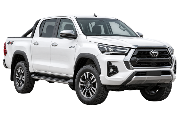 White Toyota Hilux 4x4 Studio Cutout