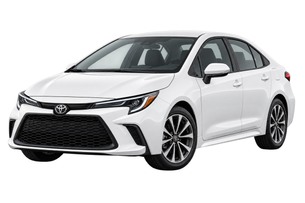 White Toyota Sedan Product Cutout